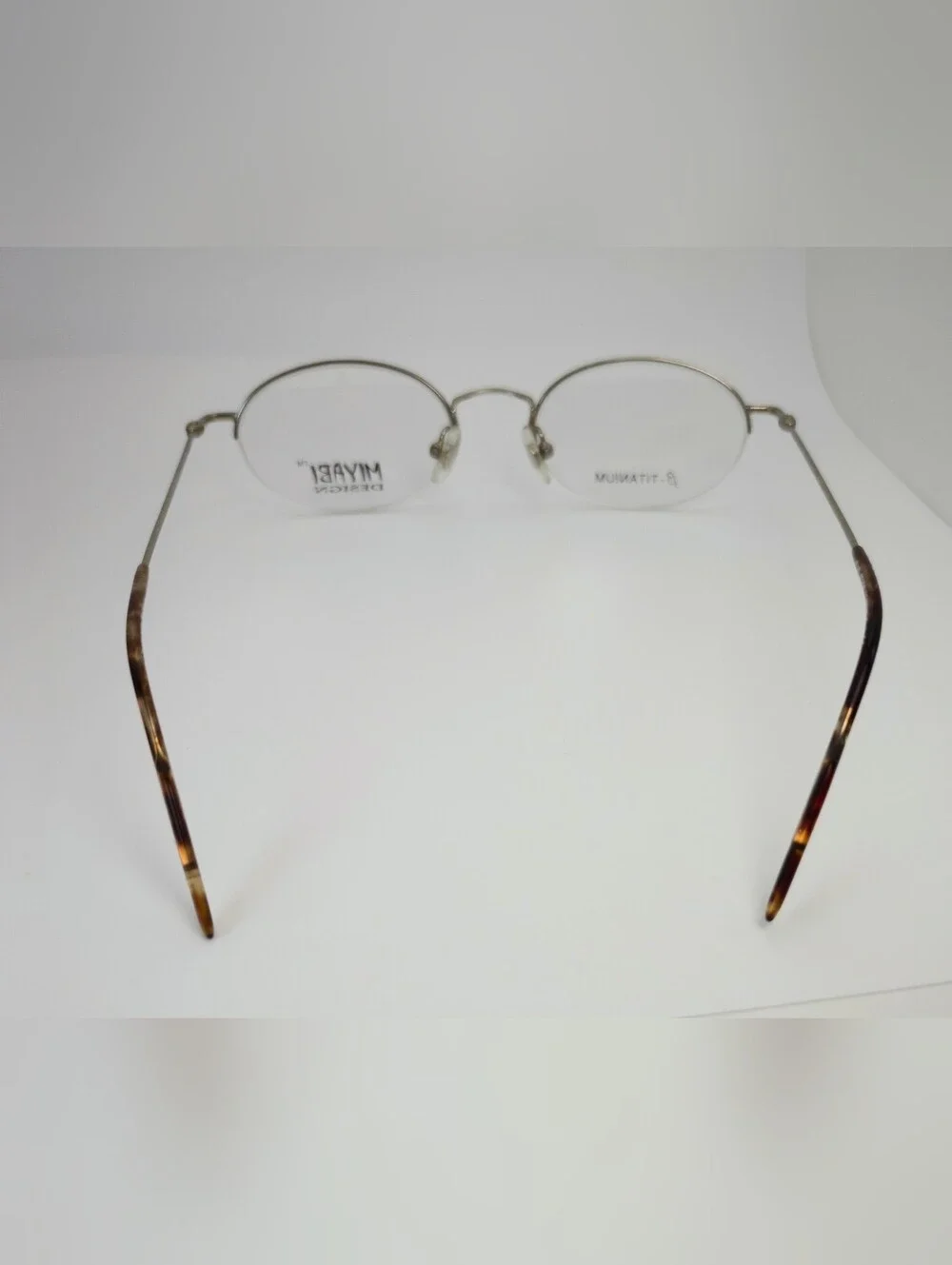 Miyabi. Kairi project. Silver Oval Beta ẞ Titanium Glasses. Semi Rimless. 1990s